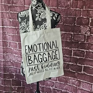 Emotional Baggage Canvas Tote NWOT